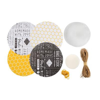 Kitchen Pantry 24pc Mixed Design Jam Jar Cover Set